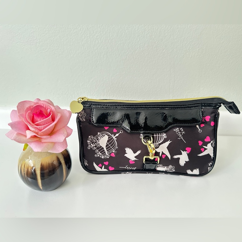 Bird and Cages Print XOX Betsey CosmeticsBag - Picture 1 of 10
